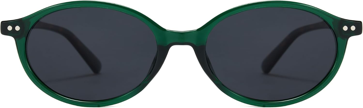 Cyxus Polarized Sunglasses for Men Women Trendy Sunglasses UV Protection for Driving Fishing Traveling P1595 (Green Frame Grey Lens)