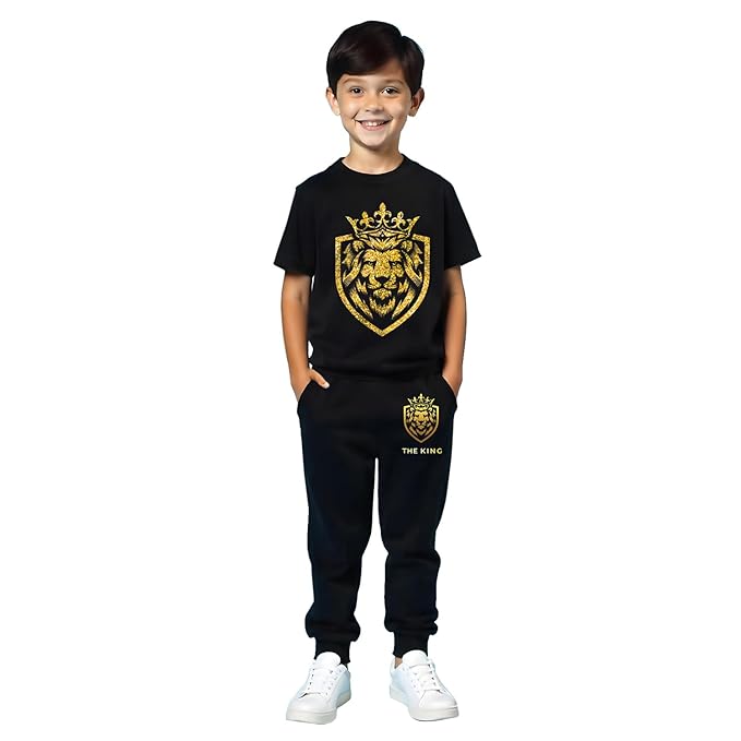 Trampoline Boys Printed T-shirt and Trackpant set Pack of 1