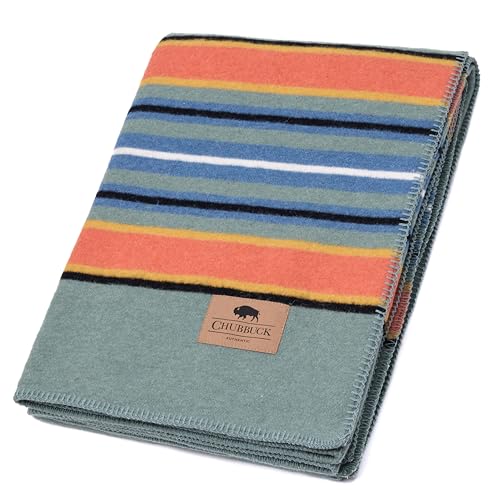 Image of 100% Wool Blanket Camping, 60 inchx84 inch Large Warm Blankets for Winter, Glacier