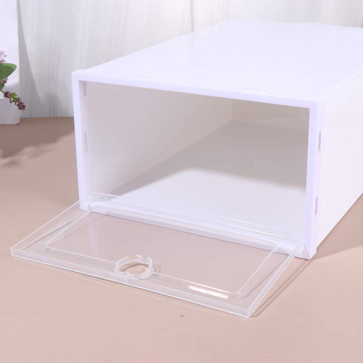 Cabilock Scatole Trasparenti Per Scarpe Impilabili in Plastica Organizer Salvaspazio Con Protezione Antipolvere Contenitore Rigido Per Scarpe Da Ginnastica Tacchi E Stivali Set Da 6