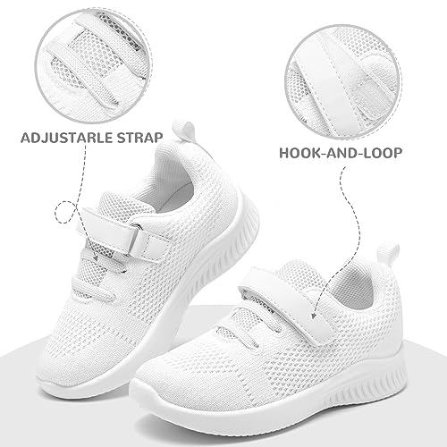 nerteo Girls Cheer Shoes Toddler Boys Kids Sneakers White Running Walking Sports Shoes4