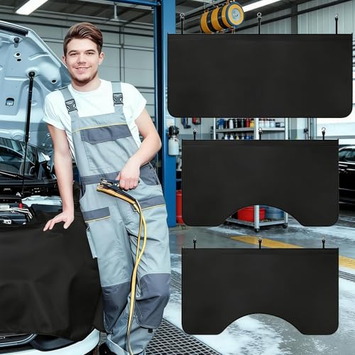 Protège-garde-boue auto set de 3 tapis microfibre et similicuir pour garage