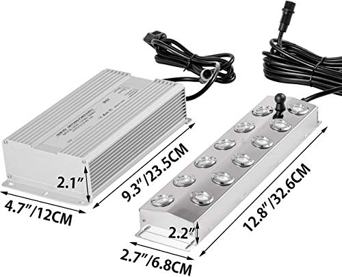 KECOP Mist Maker Fogger 12 Head Ultrasonic Mister Fogger with IP67 Waterproof Power Supply Ultrasonic Fogger Humidifier Stainless Steel Pond Ultrasonic Mist Humidifier for Gardening and Pond (12 Head)