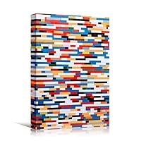 Canvas Wall Art Geometrical Patterns Abstract Colorful Geometric Hallway Minimalist Mixed Media Multicolor Patterns - 12x18 inches