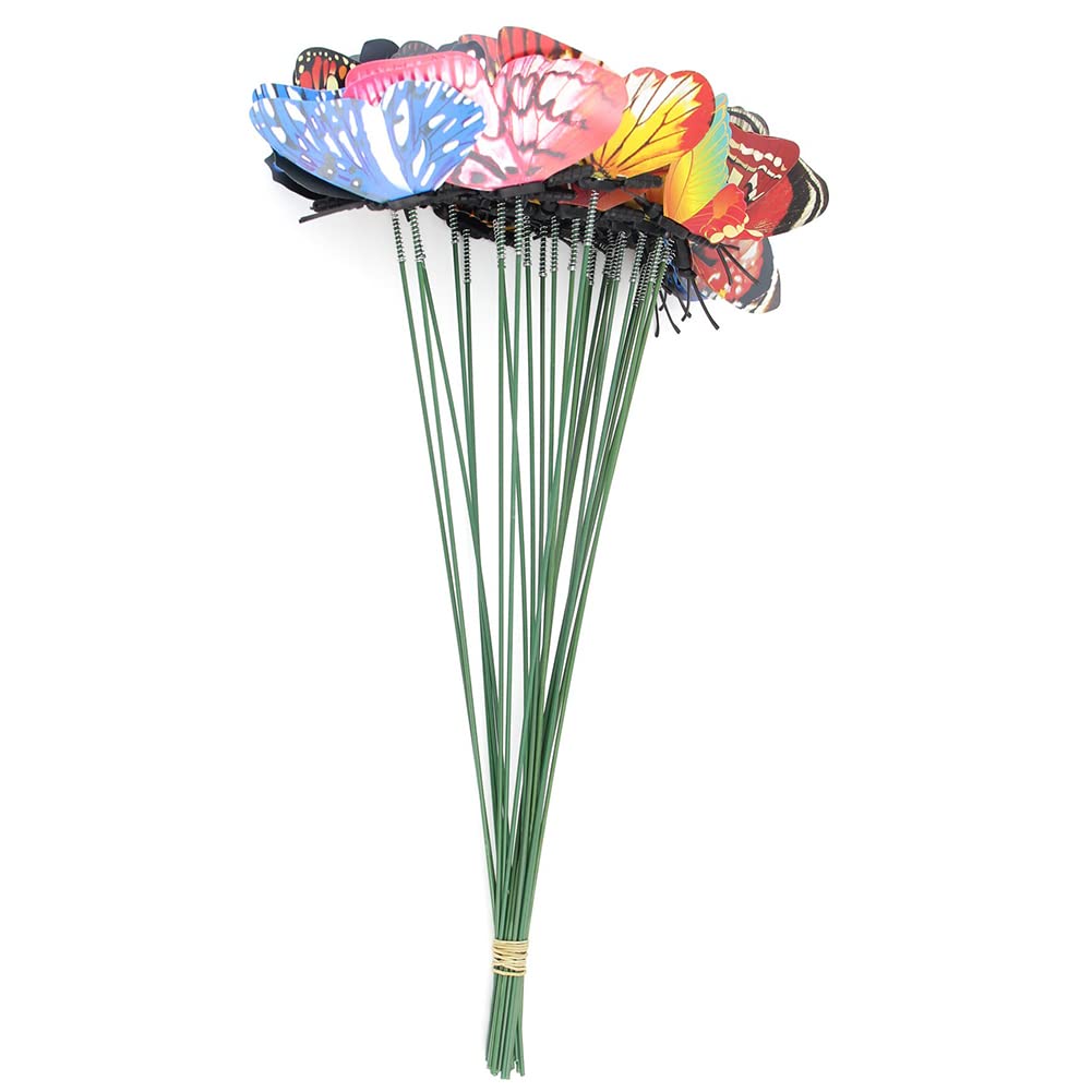 Butterfly Stakes, 25PCS 9.8 Inch Glow in Dark 3D Garden Butterfly Stakes Ornaments, Waterproof Butterfly Decorations for Indoor Outdoor Yard Patio Plant Pot Home Decoration
