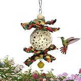 Vogelspielzeug aus Holz, natürliche Futtersuche, mit Glocke, interaktives Vogelspielzeug für Conures – für kleine, mittelgroße Aras, Lovebirds, Schnabelschleifen, Langeweile lindern