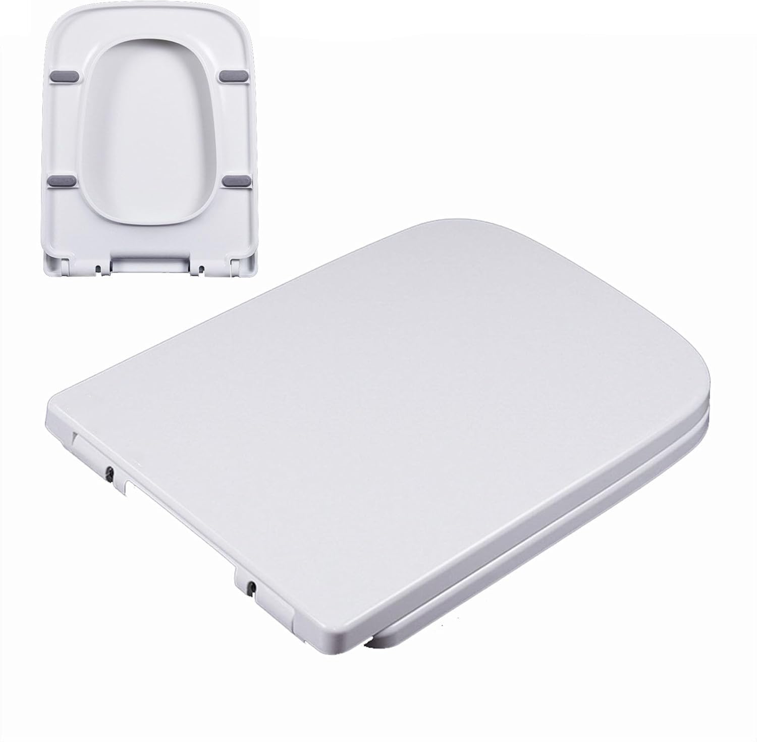 Asientos cuadrados de inodoro de cierre suave, bisagras de liberación rápida, tapa de baño fácil de limpiar, tapa de inodoro resistente material de urea-formaldehído
