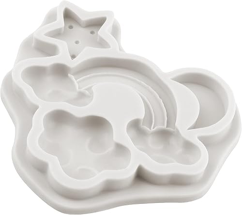 Miniatura 3 de MINFEIDMS Moldes de silicona de chocolate con nubes de arco iris, moldes de fondant de estrella y luna para decoración de pasteles, decoración de