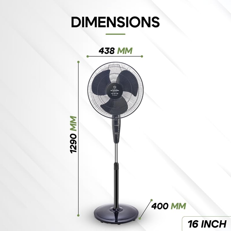 Image of Almonard | 16 inch (400mm) Supreme High Speed Pedestal fan - Black