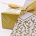 JOHOUSE Gold Mini Wedding Favor Box, Small Gift Boxes Candy Boxes with Gift Ribbons for 50th Anniversary Wedding Party Favor Baby Shower Birthday Party Party Decoration, 50PCS