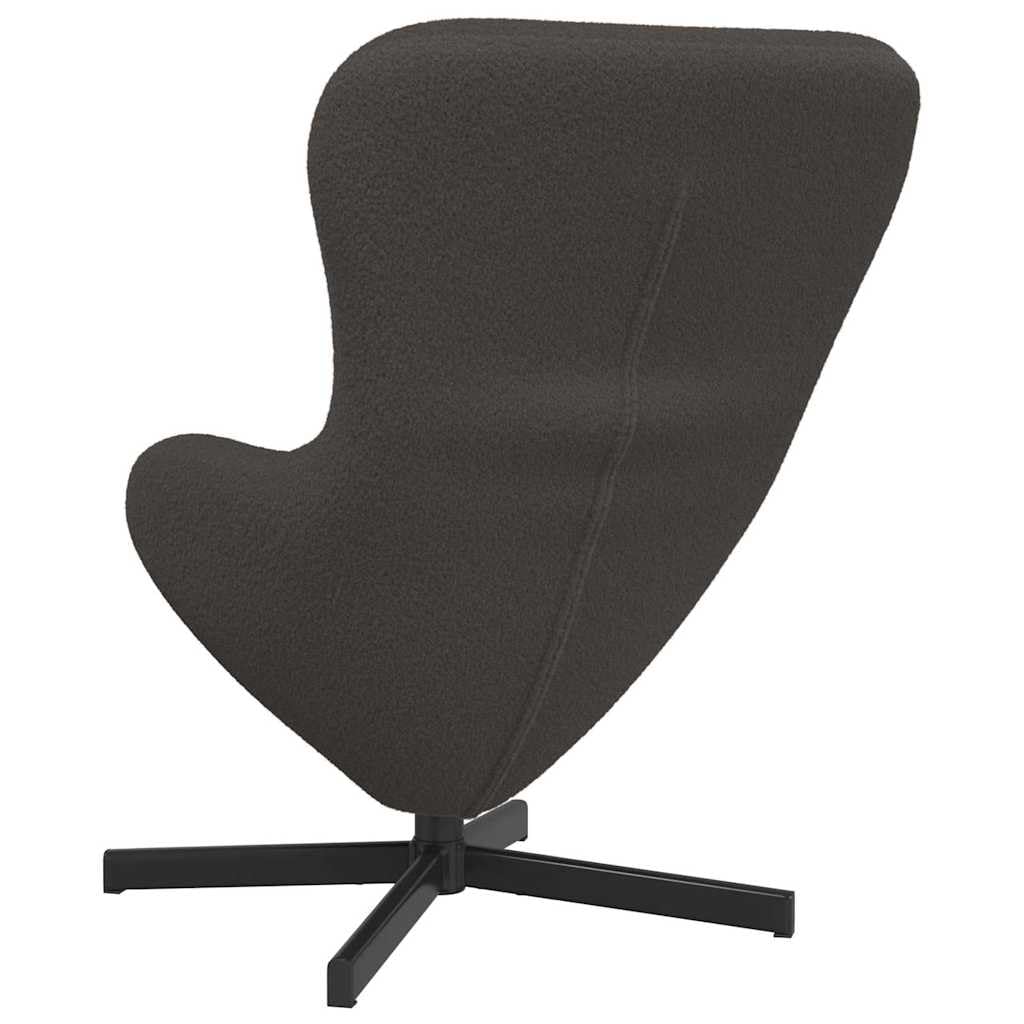Poltrona per uovo, grigio scuro, 63 x 73 x 90 cm, in tessuto, con funzione girevole a 360°, comoda poltrona da lettura per soggiorno e camera da letto, design moderno
