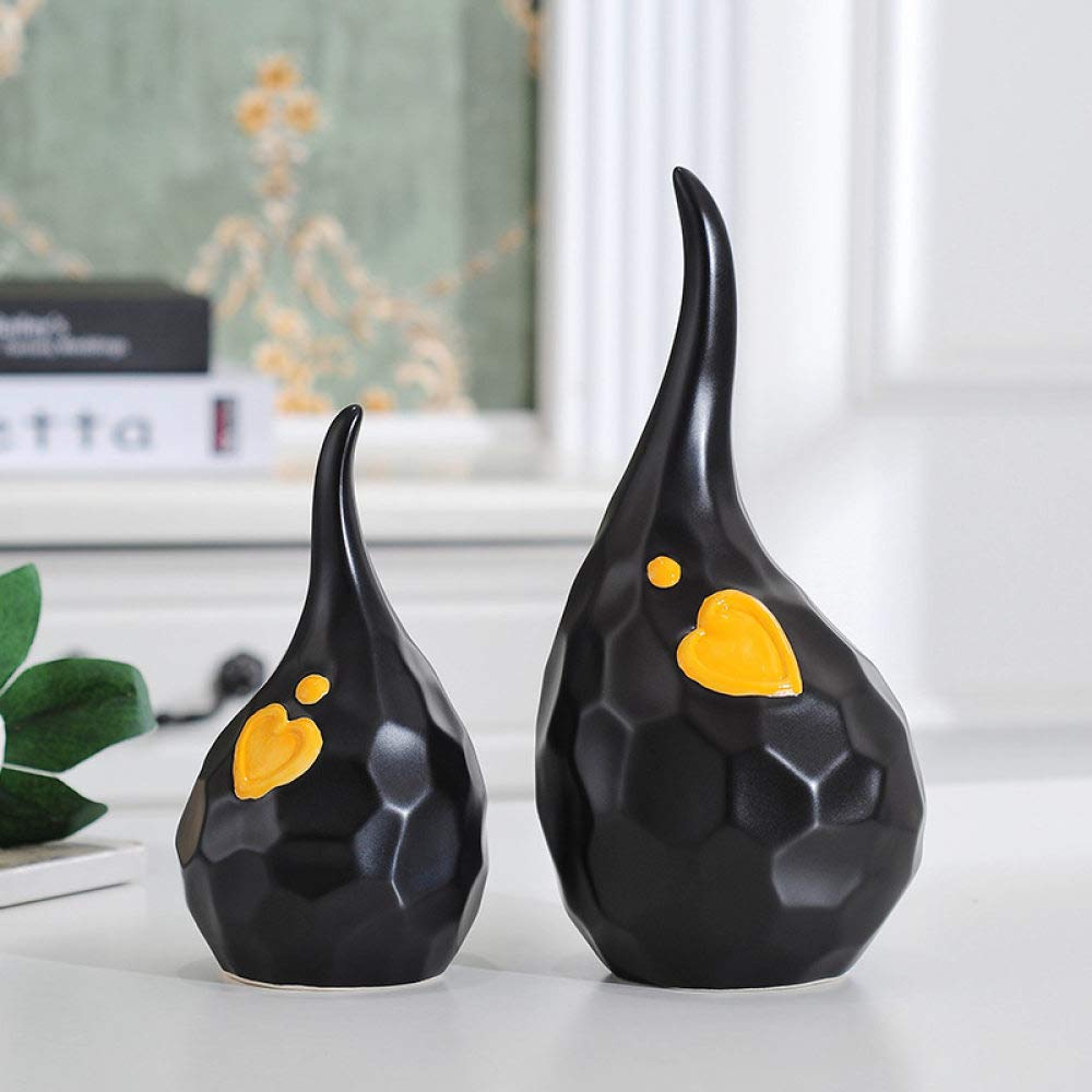 Statue éléphant couple en céramique : duo familial symbolique pour décoration de maison
