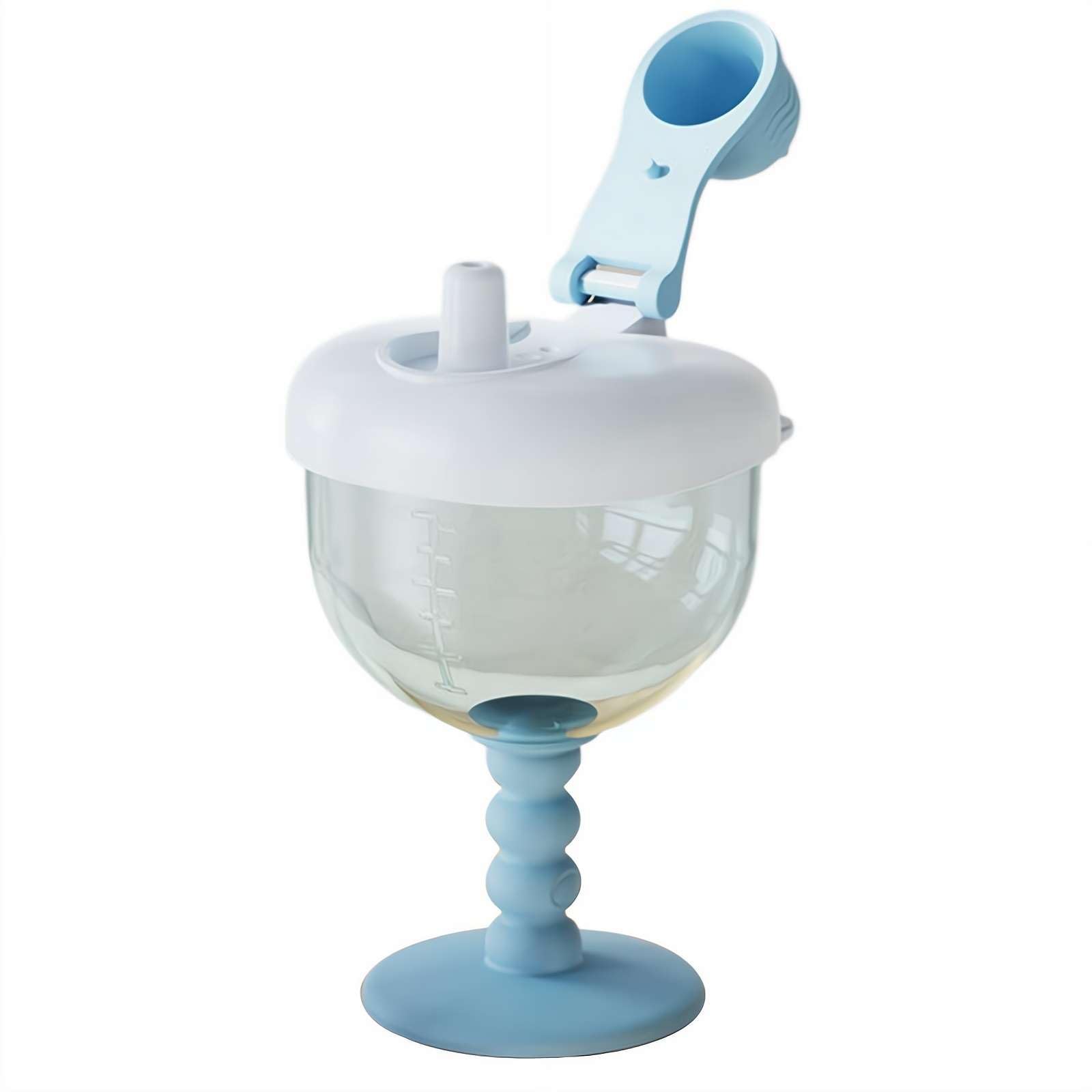 Cute No-Spill Goblet Cup with Lid, Baby Wine Glass Sippy Cup, No Spill Plastic Wine Glass Goblet Cups, for Home Indoor Outdoor Party Birthday Party Supplies