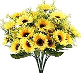 GGISUI 4pcs Künstliche Sonnenblumen, Seidenblumen Sonnenblumen Kunstblumen Blumenstrauß Sunflowers Gelbe Blumen Deko für Fotografie Home Garten Party Hochzeit Deko Tischdeko