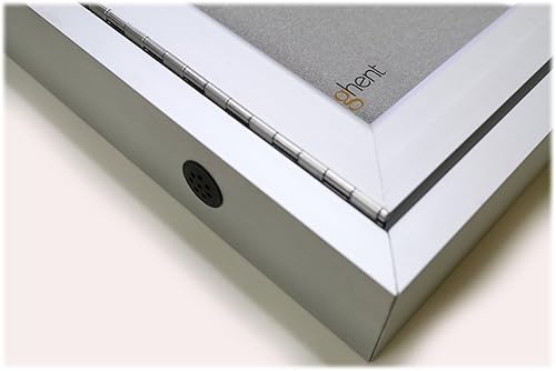 Vista 6 de Ghent Tablón de anuncios de vinilo cerrado de 2 puertas para exteriores, resistente a los golpes, con cerradura, marco de aluminio satinado