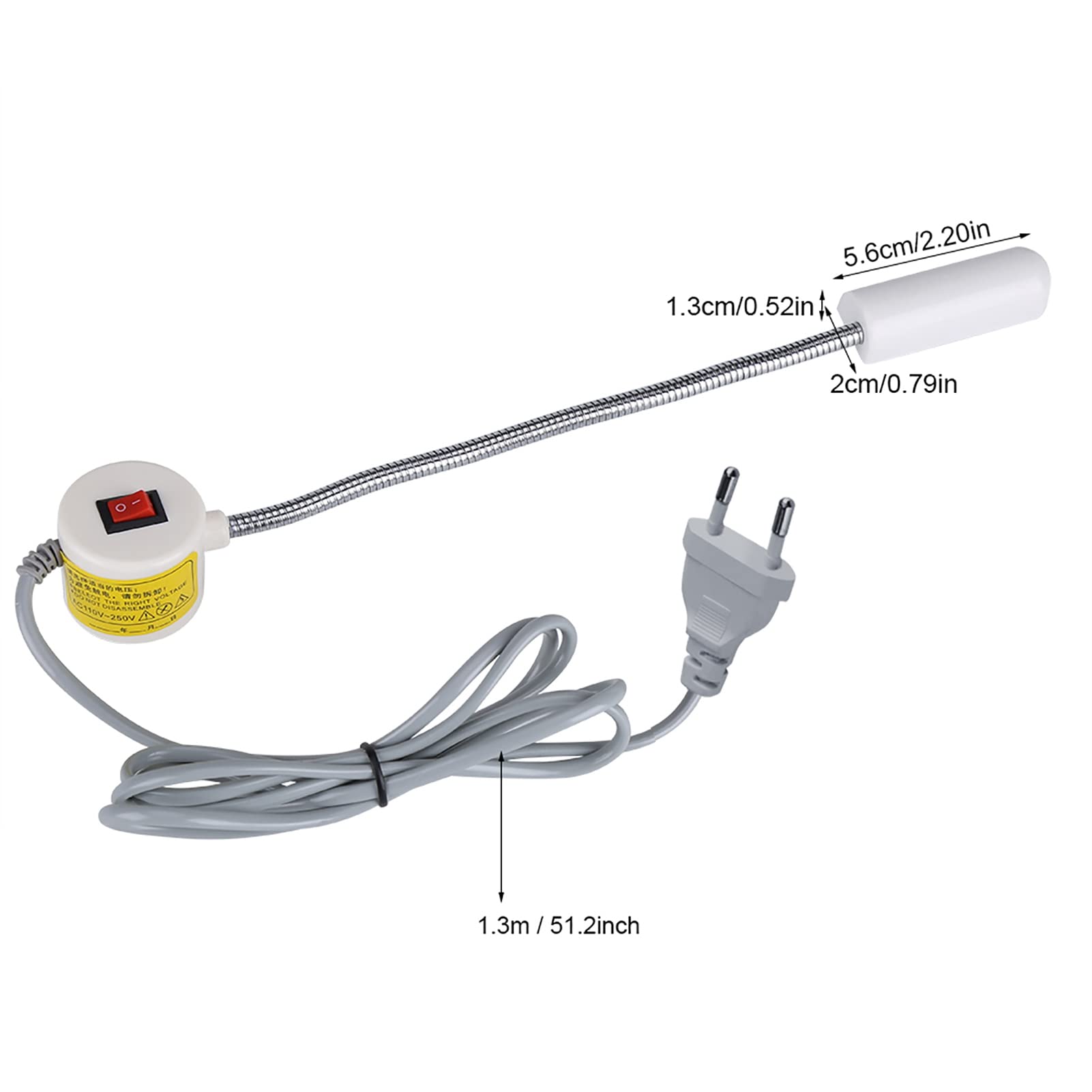 Lampada LED per macchina da cucire, AC110-250V Lampada flessibile con luce magnetica a 12 LED per macchina da cucire(EU Plug) Luci della macchina da cucire Luce a led per macchina da cucire