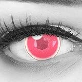 Farbige Pinke Kontaktlinsen 1 Paar Demon Nezuko - Anime Pink Circle Lenses Heroes Of Cosplay - Dämonentöter Demon Slayer. Monatlinsen für Kostüme, Halloween mit gratis Linsenbehälter - Ohne Stärke