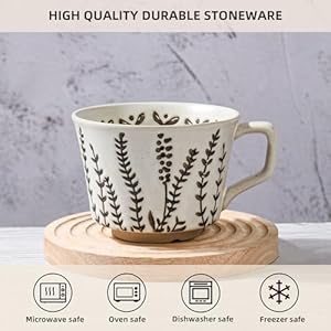 Ceramic Coffee Mug, 12 oz Novelty Unique Teacup with Large Handle, Stoneware Cup for Tea Mocha Latte Cappuccino Espresso (Set of 4, Butterfly Grass Ivy and Leaf) Ceramic Coffee Mug 12 oz Novelty Unique Teacup with Large Handle Stoneware Cup for Tea Mocha Latte Cappuccino Espresso Set of 4 Butterfly Grass Ivy and Leaf