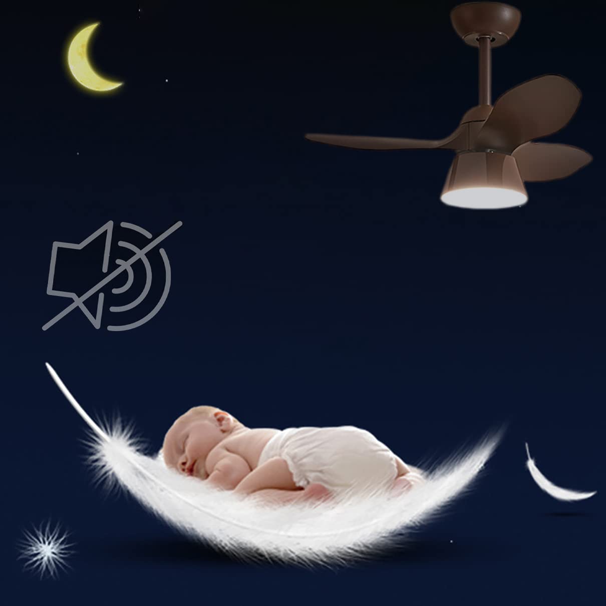 YUNZI Bambini Ventilatore da Soffitto con Luceventilatore Luce da Soffitto con Reversibile 6 Velocita Ventilatore Lampadario da Soffitto Cameretta Dimmerabile Lampadario Ventilatore con Timer