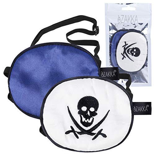eZAKKA 2 Pieces Silk Eye Patch Elastic Eye Patches Lazy Eye Patches for Adults Kids Lazy Eye Amblyopia Strabismus (L, Purple+White)