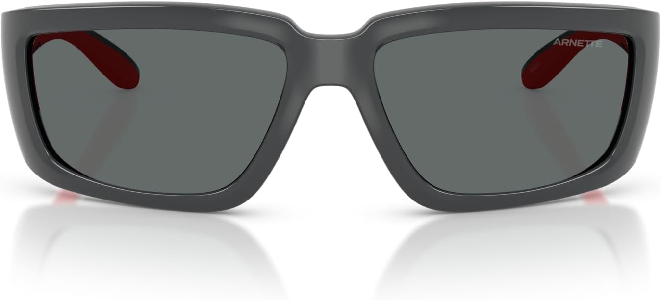 ARNETTE Man Sunglasses Matte Black/Black Rubber Frame, Dark Grey Lenses, 62MM