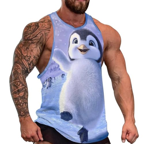 Camiseta sin mangas de pingüinos para hombre ideal para entrenamiento y gimnasio