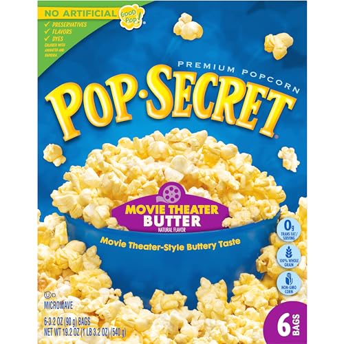 Image of Pop Secret Microwave Popcorn, Movie Theater Butter Flavor, 3.2 Oz Sharing Bags, 6 Ct