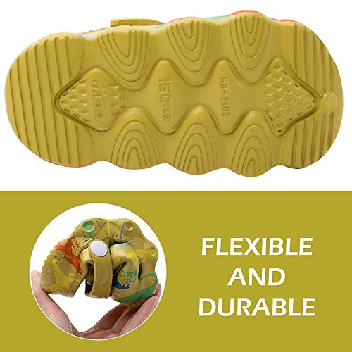 Kids Dinosaur Garden Shoes Cute Cartoon Sandals Clogs Toddler Beach Pool Water Shoes Summer Slides For Boys Girls (Green, Numeric_12) #TOP6