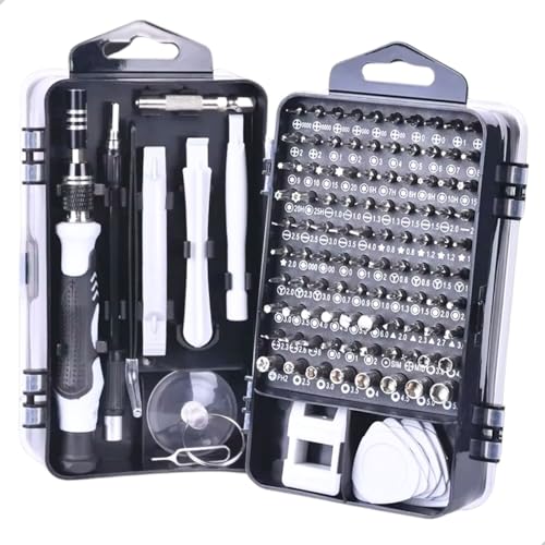 KIT FERRAMENTA PROFISSIONAL 115 PEÇAS, CHAVES DE FENDA ELETRONICA DE ALTA PRECISÃO, PORTATIL, ROTAÇÃ