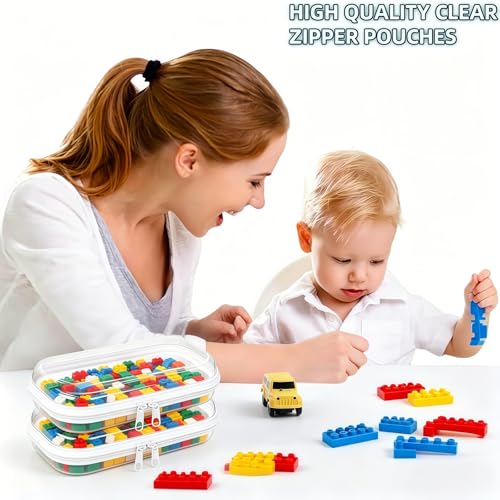 Image of 7.8x4 inch Thickened Clear Hard Shell Zipper Case，Professional-Grade Plastic Clear Zipper Pencil Case, Toiletry Pouch, Travel Organizer, Cosmetic Bag, Toy Storage Bins (1PCS-M)