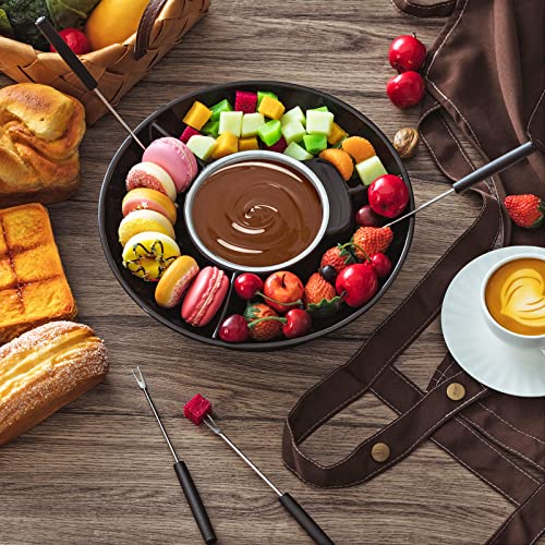Lallisa Electric Fondue Pot Set - Chocolate Fondue Kit with Detachable Serving Trays and 4 Roasting Forks - Perfect Gift for Date Nights and Housewarming Parties (Black) - Image 6