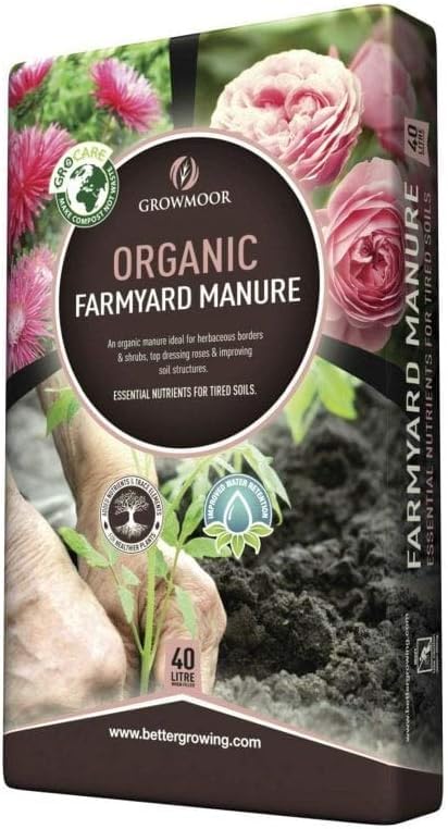 40L Organic Farmyard Manure Compost | Nutrient-Rich Natural Soil Conditioner for Healthy Plant Growth | Ideal for Vegetables, Flowers, Lawns & Garden Beds