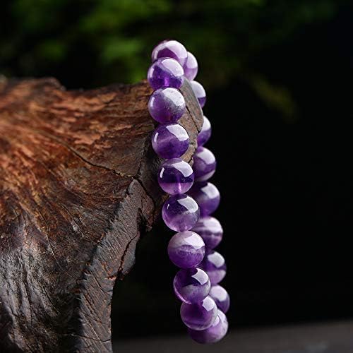 Crystal Agate Bracelets - Purification Bracelet - Handmade Natural Semi-Precious Amethyst Stretch Bracelet - 8mm Round Beads - Unisex Adult Size - Image 7
