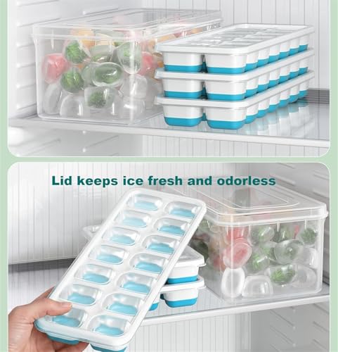 Juego de 3 Moldes de Hielo de Silicona con Tapa y Pinzas miniatura 4