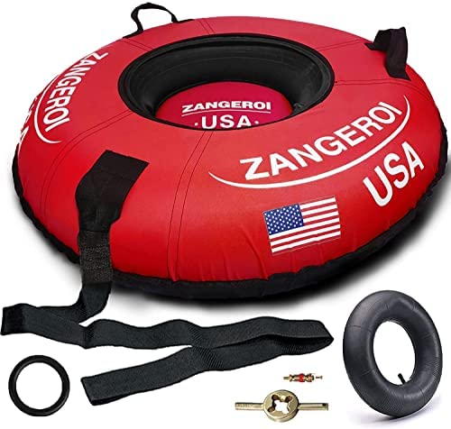 River Tube River Tubes For Floating Heavy Duty Kids Inner Tubes For River Floating Adult Rubber Inter Tube With Bottom Handles And Cover Snow Tube Snow Tubes For Sledding Heavy Duty (47") (Red) #TOP13