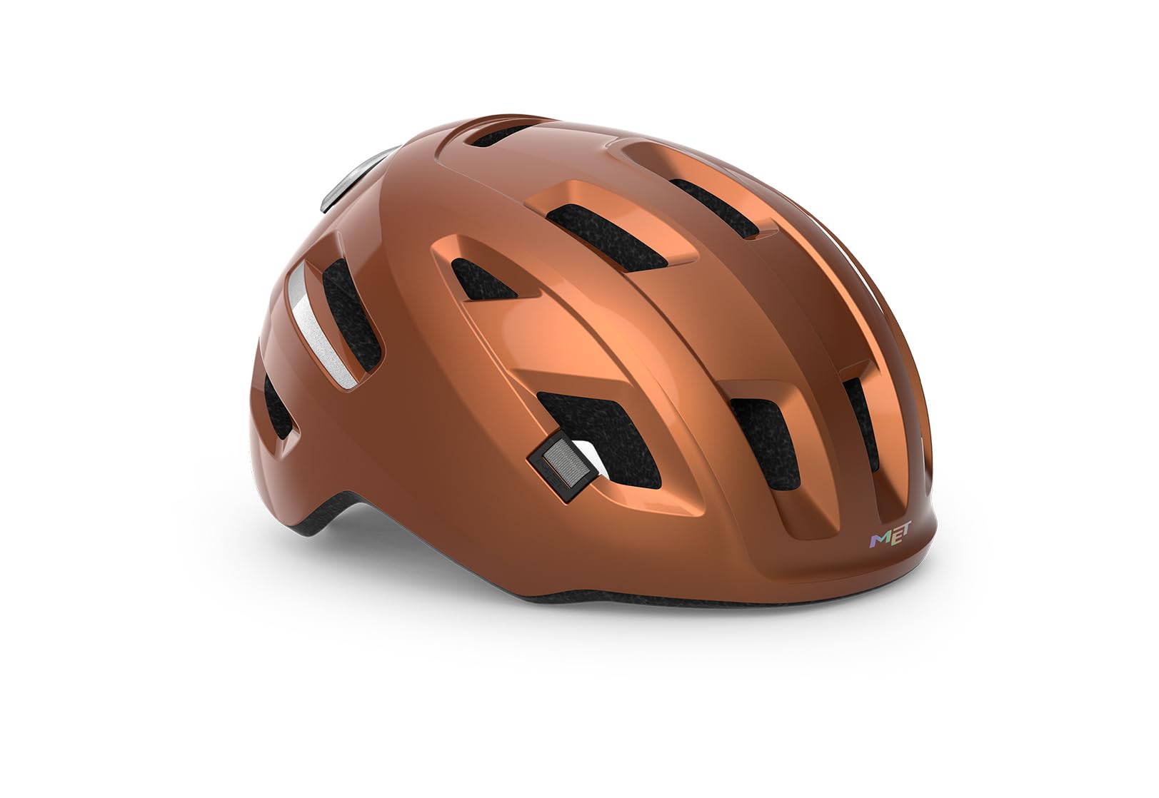 MET E-Mob Urban Cycling Helmet, Copper Glossy, Size 56-58cm