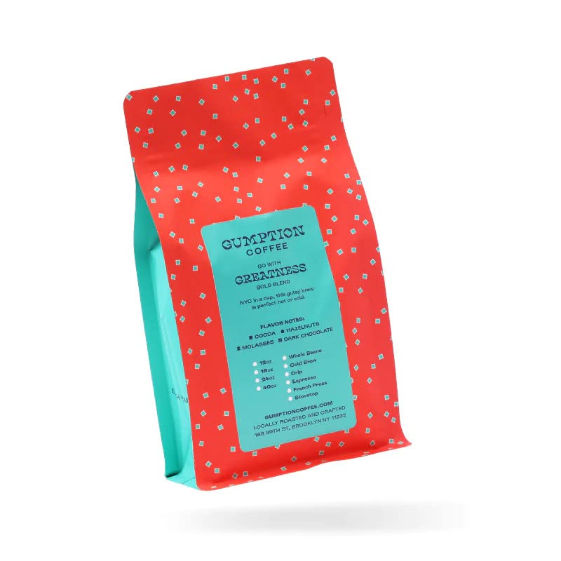 Gumption Coffee | Go With Greatness - Bold Blend | Specialty Coffee Whole Beans | 12oz / 16oz (16 oz)