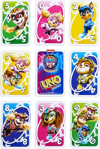 Mattel Games UNO Junior Paw Patrol: The Mighty Movie“ Kartenspiel für Kinder für Familienabende, mit 3 Schwierigkeitsstufen für 2 bis 4 Spieler, HPY62 – Bild 6
