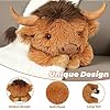 WDXDSOB Weighted Highland Cow Stuffed Animals | 4.2 Lbs Weighted Highland Cow Plush for Kids & Adults | 21.6 Inch Large Cattle Pillow Toy Gift for Christmas Birthday Mother's Day #4