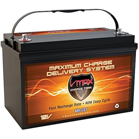 VMAX MR137-120 12V 120Ah AGM Deep Cycle Marine Battery compatible with Minn Kota Terrova 55 12v 55lb Trolling Motor Cover