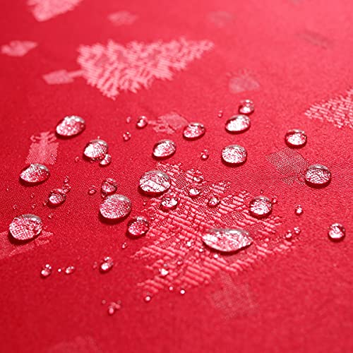 Christmas Tablecloth Rectangle, Jacquard Table Cloth Spillproof and Wrinkle Resistant with Christmas Tree Patterns for Dining Room & Holiday Decoration (Red, Rectangle/Oblong, 60" x 84" (6-8 Seats)) – Image 8