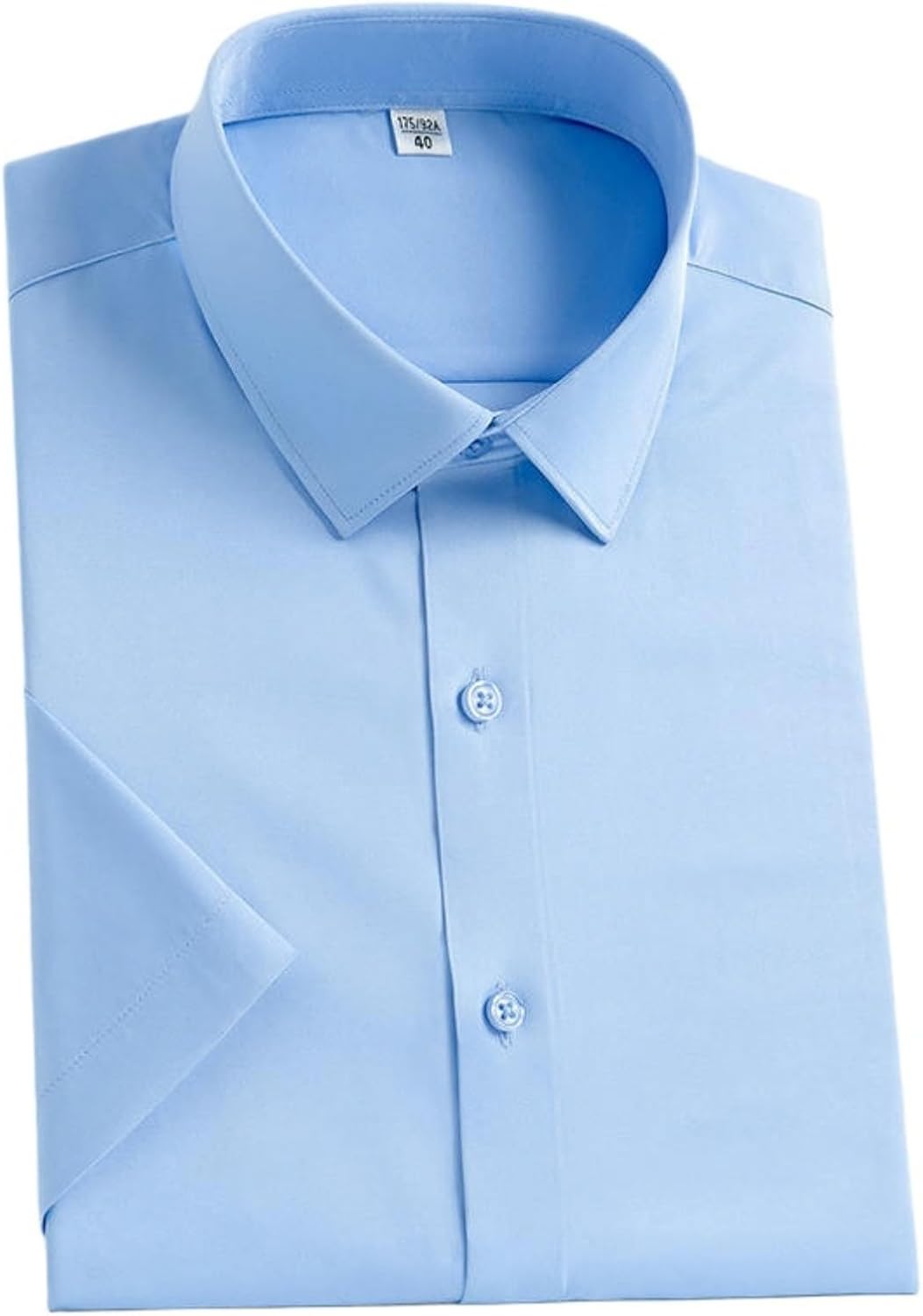 Men's Summer Business Casual Solid Color Stretch Wrinkle-Free Short Sleeve Shirt