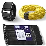 GripZz Kabelmanagement Klettband 15cm × 2,5cm (10 Stück) – Elastische & Wiederverwendbare Kabelbinder | Rutschfeste Klettverschlüsse für Kabelorganisation, Büro & Zuhause