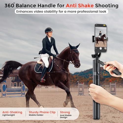 Image of WeCool Long Selfie Stick with Tripod Stand Extendable Upto 70 inch with 6section Telescopic Pole,360Rotating Handle & Reinforced Tripod Stand