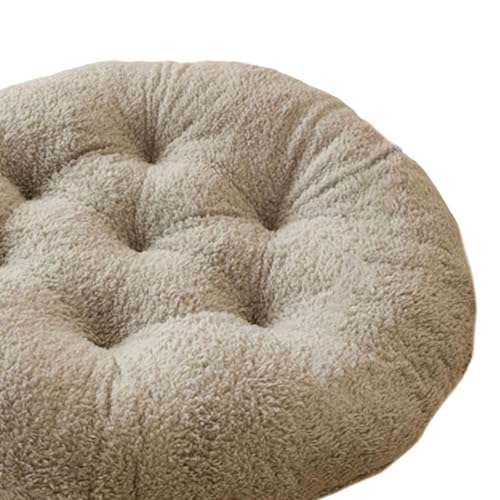 Cojín redondo para silla con funda de asiento suave y forma de cesta gris 3