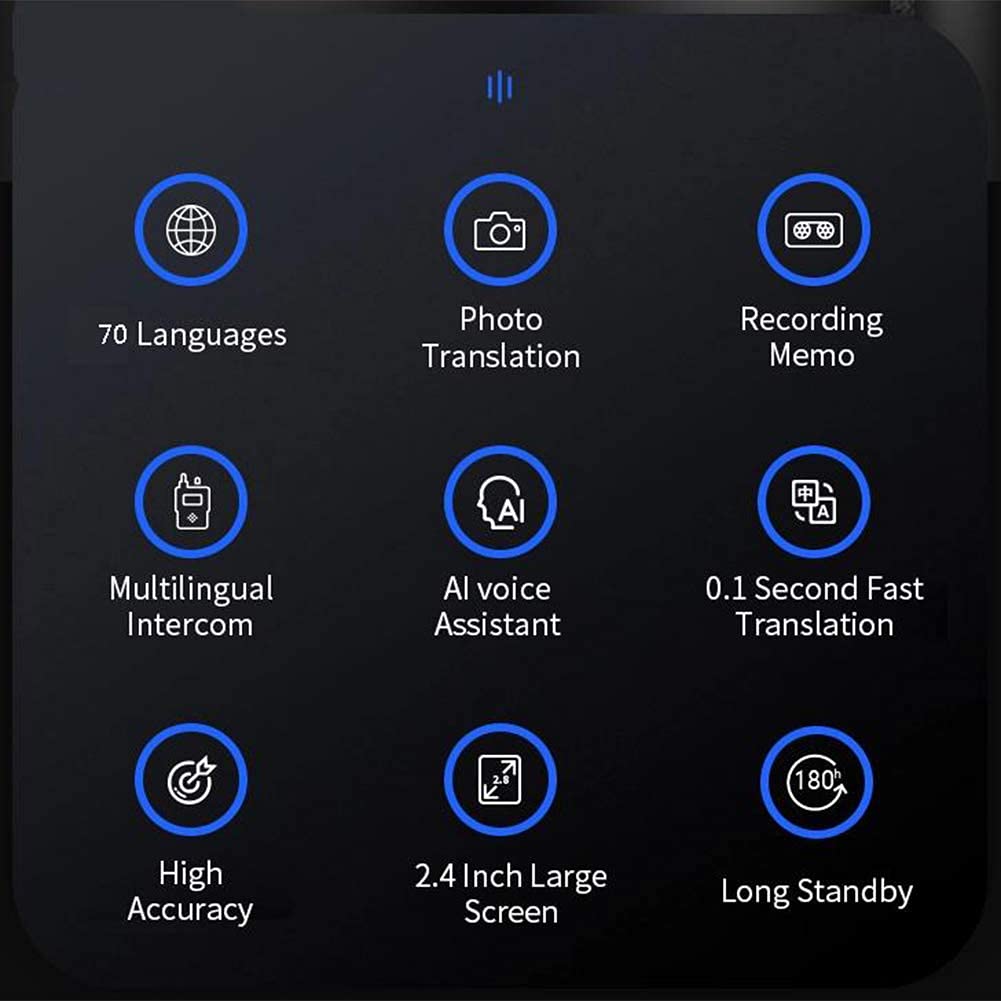 Inteligentne urządzenie tłumaczące język, 70 języków Dwukierunkowy tłumacz czasu rzeczywistego, Mini przenośny ekran dotykowy WiFi 2,4 cala, do nauki podróży Rodzina Comfortable anniversary