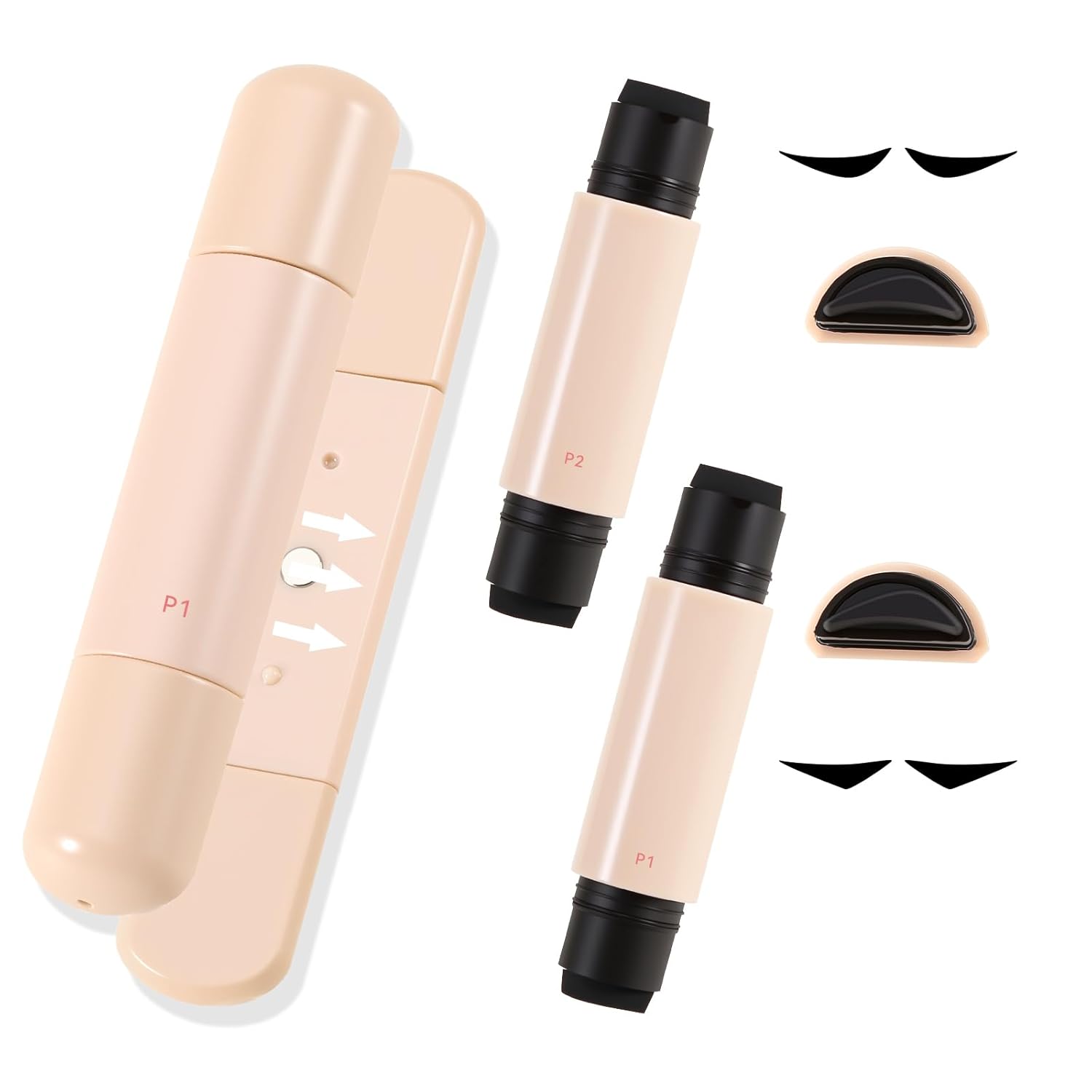 Magnetic Eyeliner Stamp – 2 Styles Winged Cat Eye Stencil, Waterproof Liquid Eye Liner Pen for Beginners, Dual Winged Tips for Left & Right Eyes