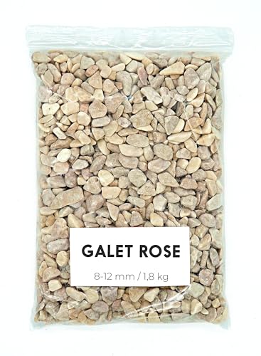 Landare Galet Rose 1,8Kg - Galets Decoratif - Galet Aquarium - Cailloux Decoratif - Galets Jardin - Gravier Jardin Exterieur (8-12 mm)