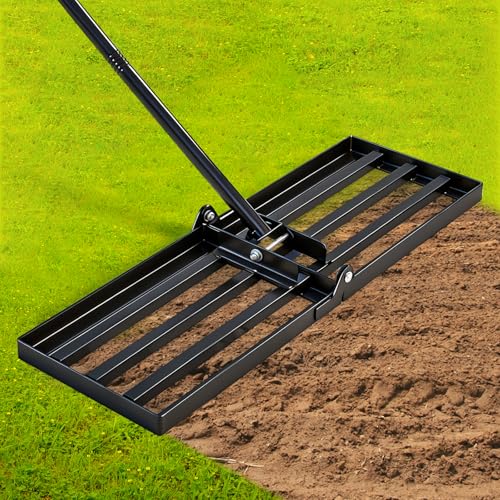 Saker Lawn Leveling Rake 30x10 Inch, Lawn Leveler Tool with 73-Inch Stainless Steel Handle, Heavy Duty Landscape Rake fo - Detailed View