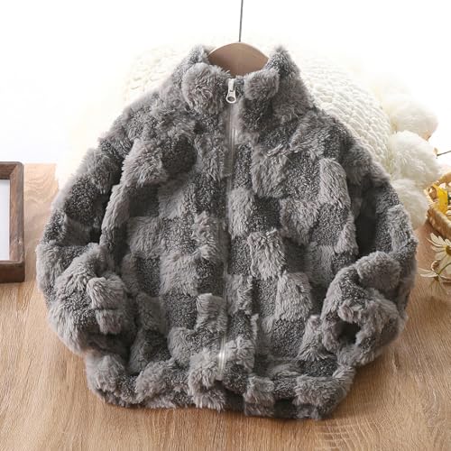 Kids Toddler Boys Girls Sherpa Fleece Jacket Full Zip Fuzzy Fleece Sweatshirt Windproof Coat Fall Winter Oversized Jacket2
